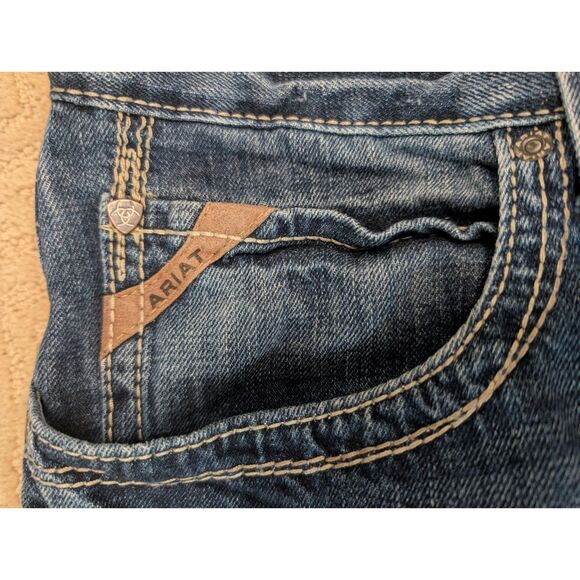 Ariat Jeans Mens Size 38x28 Blue Denim M4 Low Rise Boot 100% Cotton- Please Read - Picture 3 of 13